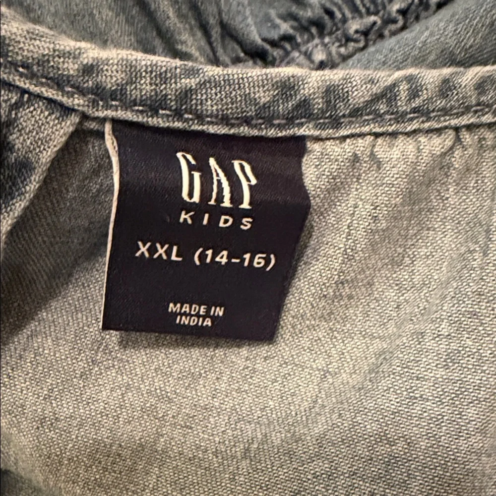 GAP Kids Strappy Ruffle Denim Top